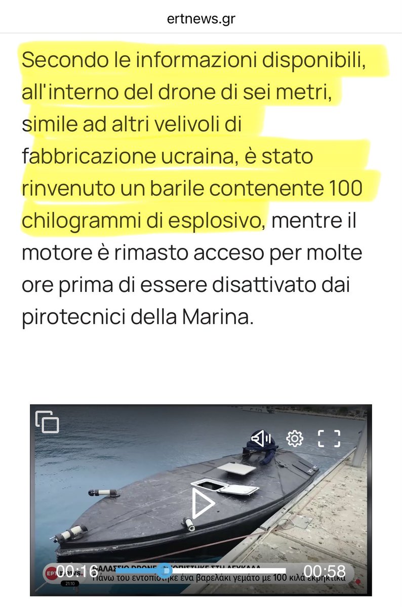 Che ci faceva un drone dell’#Ucraina con 100kg d’esplosivo in Grecia e a due passi dall’Italia ? Quale Paese #UE o extra aiuta #Kiev negli attentati alle petroliere russe nel Mediterraneo, creando un pericolo per la navigazione civile e anche un danno ecologico ?
(Domande Idiote)