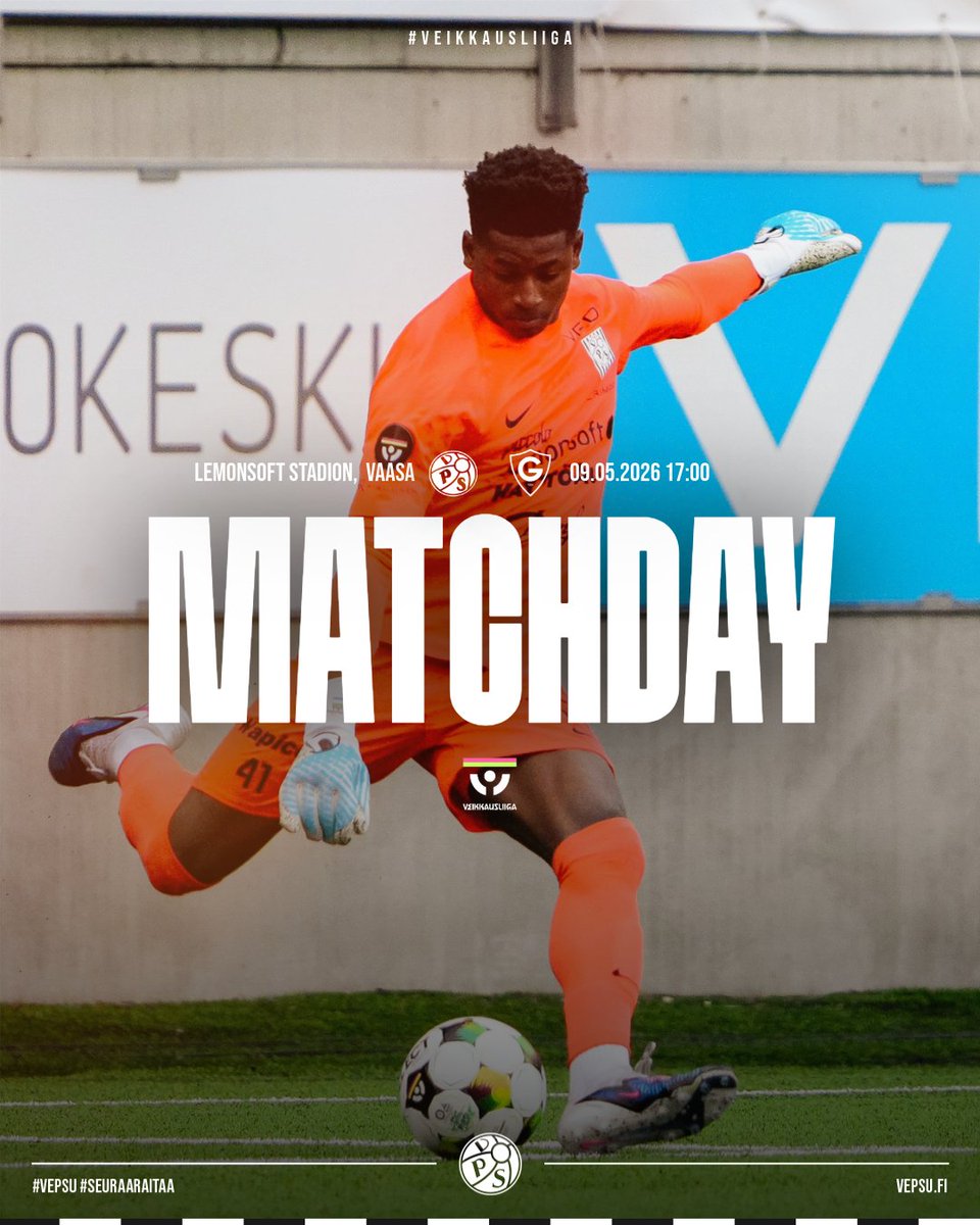 VPS1924's tweet photo. Pelipäivä = juhlapäivä!🤩

Tapahtumatori auki 15:00, ovet auki 15:30 - matsi käyntiin 17:00, nähdään stadikalla!

‼️Pohjoisportista pääset sisälle ennakkolipulla tai kausikortilla.

🇸🇪 Matchdag = festdag! 🤩

Evenemangstorget öppnar 15:00, portarna öppnar 15:30 – matchen startar 17:00, vi ses på stadion!

‼️Via norra porten kommer du in med förköpsbiljett eller säsongskort.

🇪🇺 Eurooppa-päivän kierros
⚽️ VPS - IF Gnistan
⏰ 17:00
📍 Lemonsoft Stadion, Vaasa
🎟️ https://t.co/ab3928HxtP
🎯 https://t.co/mVDnBSe0Mf
📺 Ruutu+
🌡️ +14 🌤️

#seuraaraitaa #vepsu #vaasa #vasa #veikkausliiga #lemonsoftstadion