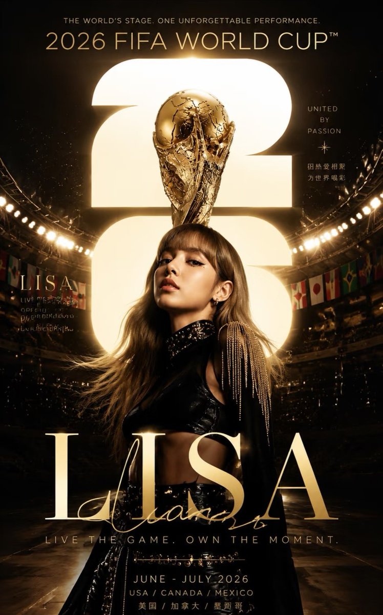 LLjLK3's tweet photo. #Lisa is going to perform at the opening ceremony of the 2026 #FIFA World Cup! https://t.co/UMJibfGVQf