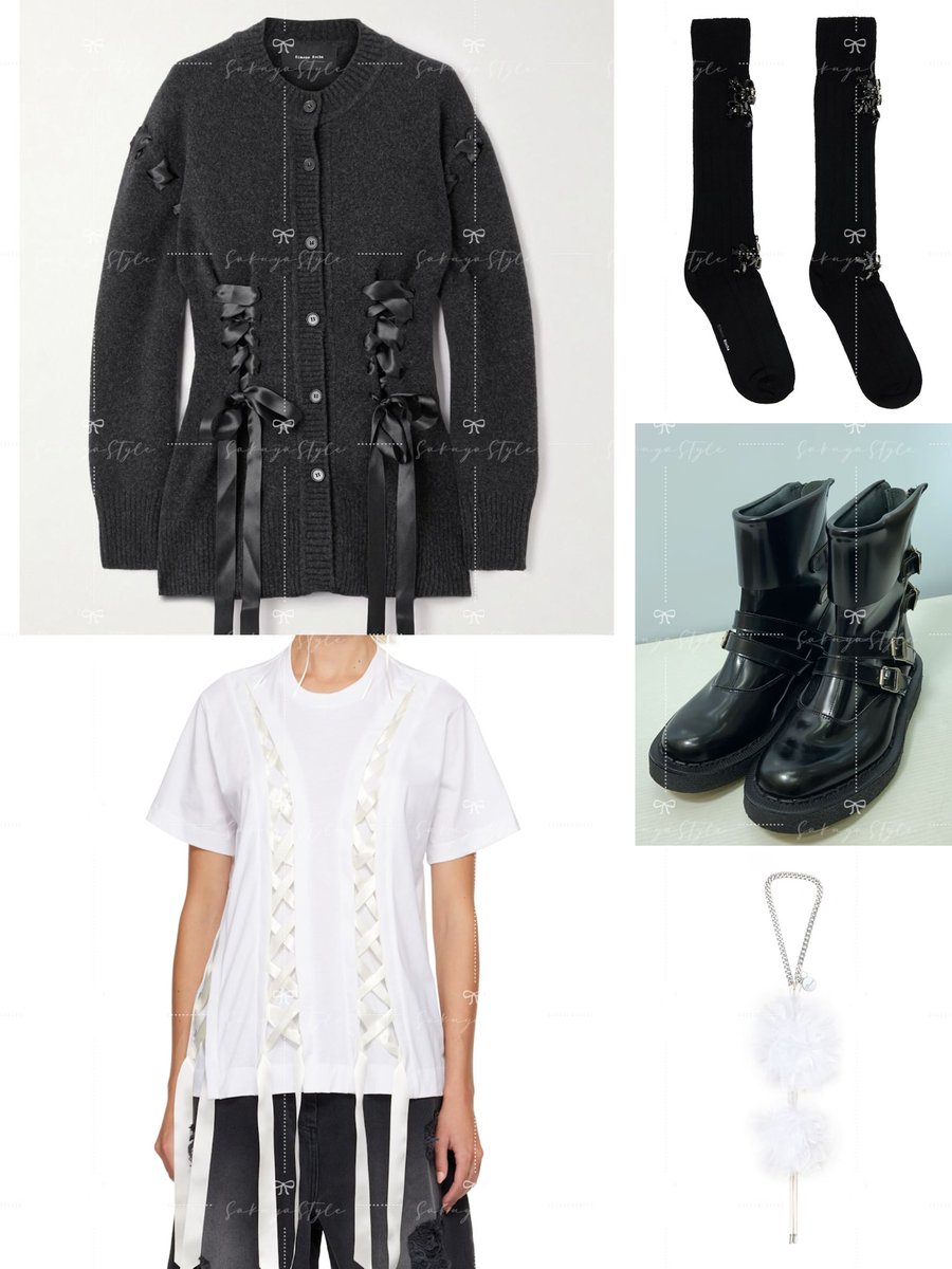 260508 SAKUYA MUSIC BANK 👕 simone rocha unraveling ribbon T-Shirt