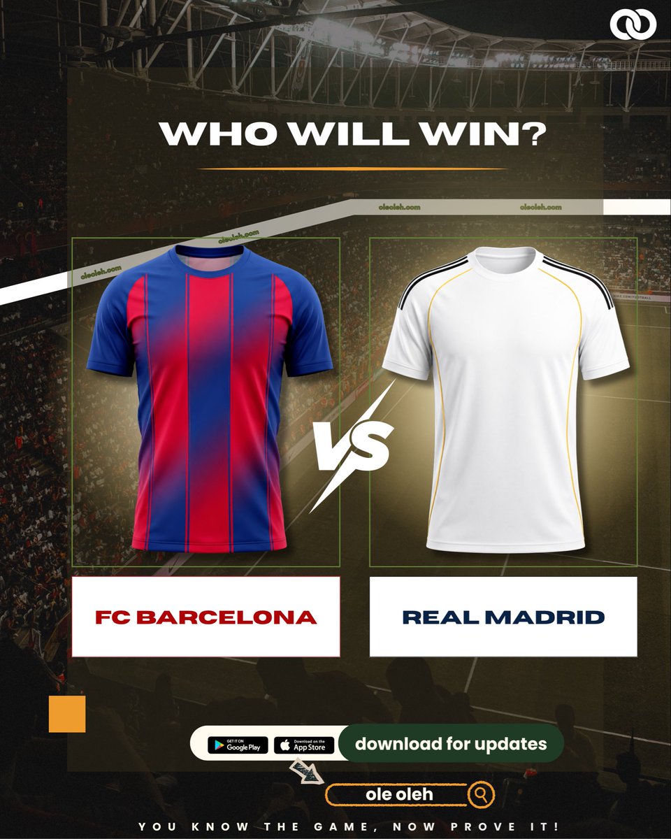 olemarkets's tweet photo. Who win? 👀
Make your free prediction on Ole Oleh and stand a chance to win https://t.co/BhOzgIWuCQ
