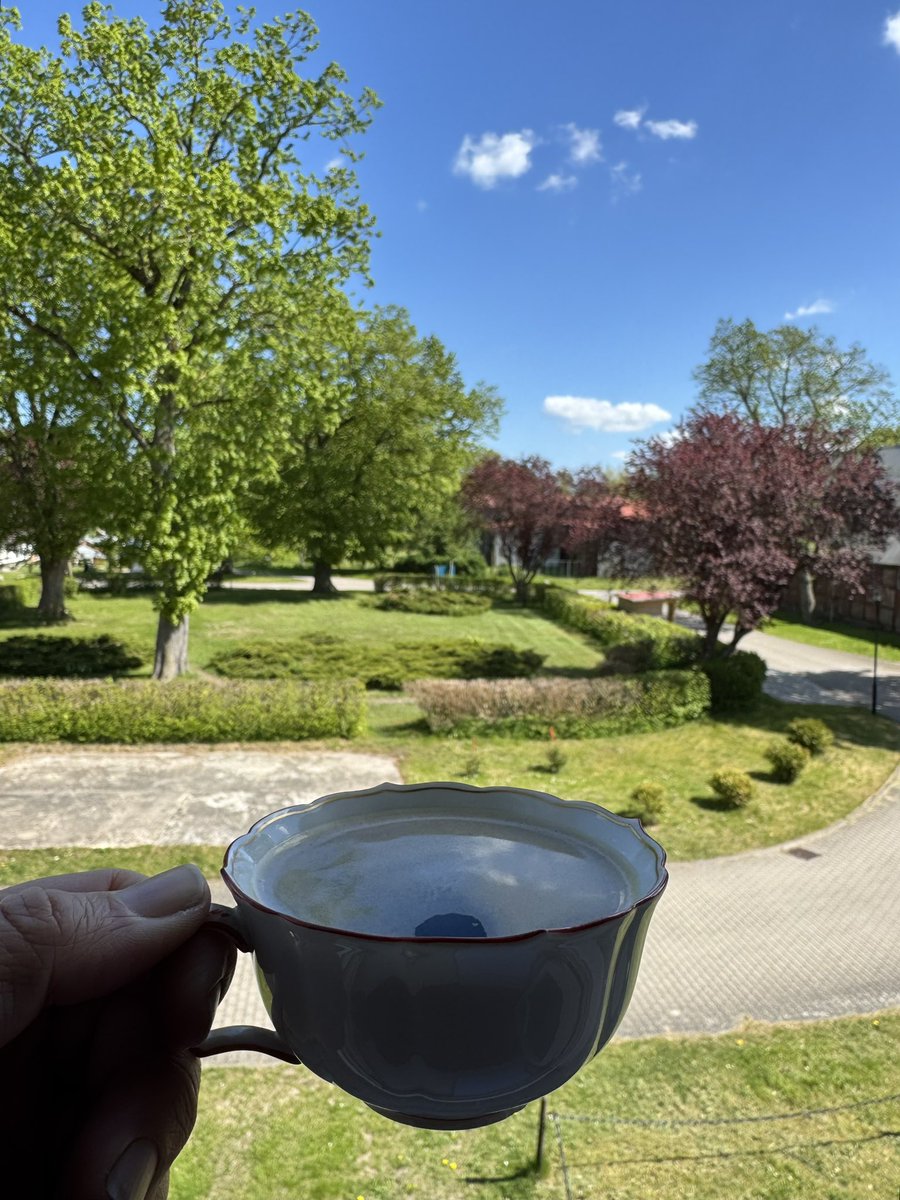 GrafTypo's tweet photo. Mittagskaffee mit Fensterblick. https://t.co/xkItulB33r