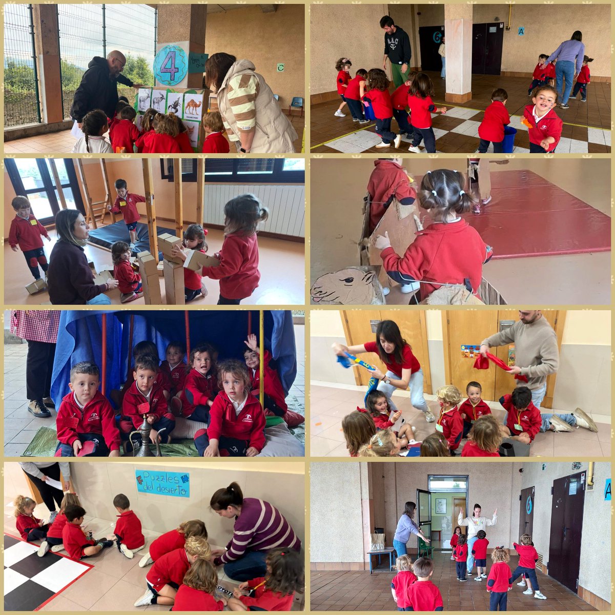 codemagijon's tweet photo. Fantástica #CelebraciónDeAprendizaje del Proyecto “Desierto a la vista”: Carrera de dromedarios, construcción de jaimas, reconocimiento de animales, degustación de dátiles...Todo un lujo para que los benjamines del #Codema demuestren lo aprendido ¡Gracias FAMILIAS! https://t.co/JhZFUDitzT