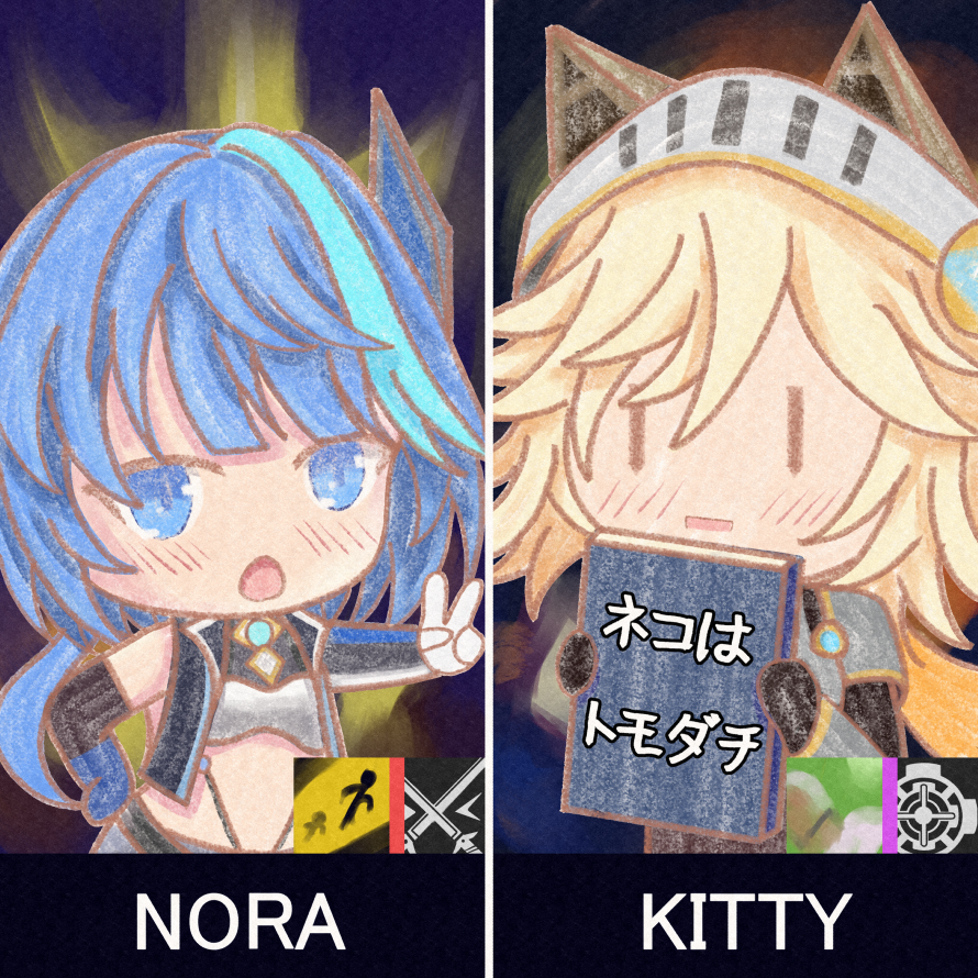 774_tit's tweet photo. ８日目
ノーラ＆キャッティ
#星の翼　#星の翼FA
「ベストフレンド」 https://t.co/XAyhWbfEM9