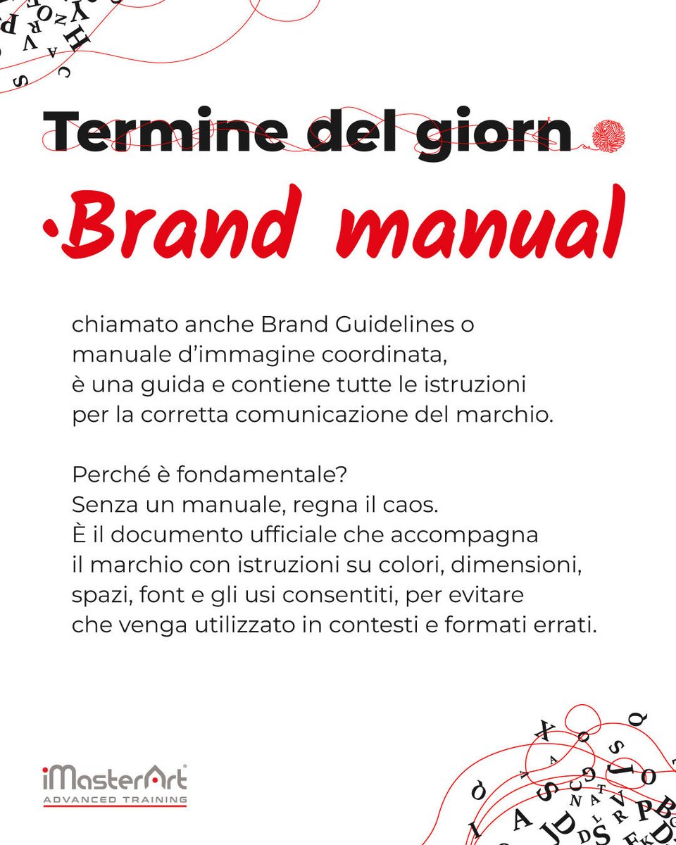 iMasterArt's tweet photo. 𝗧𝗲𝗿𝗺𝗶𝗻𝗲 𝗱𝗲𝗹 𝗚𝗶𝗼𝗿𝗻𝗼: il Brand Manual è la "bibbia" di un marchio e della comunicazione visiva aziendale. 
Insegniamo ai nostri studenti del 𝗠𝗮𝘀𝘁𝗲𝗿 𝗱𝗶 𝗚𝗿𝗮𝗳𝗶𝗰𝗮 come progettare correttamente un brand e il suo rispettivo manuale.
⁠
#brand #brandmanual https://t.co/88tgV8d7cw