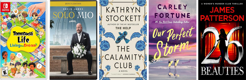 hooksettlibrary's tweet photo. This week the Hooksett Public Library has 63 new books and one new movie.  New items include Tomodachi Life, Solo Mio, The Calamity Club, Our Perfect Storm, 26 Beauties, Carl's Doomsday Scenario, The Daisy Chain Flower Shop, and The Dinner Party. https://t.co/oGcnwuaZRd https://t.co/o7FjfBFNwZ