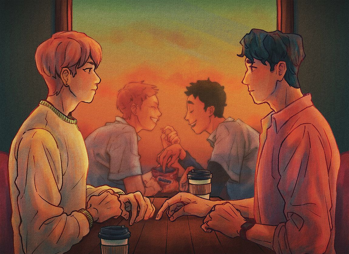 kurocavi's tweet photo. kahit hindi na kita nakikita, kahit lumipas man ilang dekada  🌇

– postcard for the lovely @matsuhanacse 🩷💚  #matsuhana #LoveIsMatsuHanaCSE https://t.co/2YB7qYuJg8