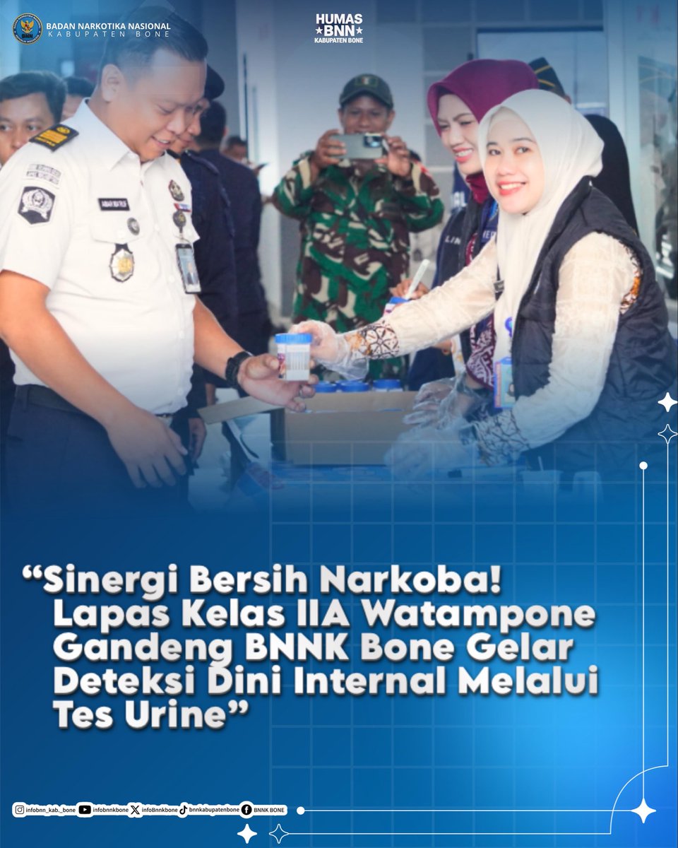 infoBnnkbone's tweet photo. Zero Narkoba di Dalam Lapas! BNNK Bone Kawal Deteksi Dini dan Tes Urine Internal di Lapas Watampone https://t.co/45H5ppbFws