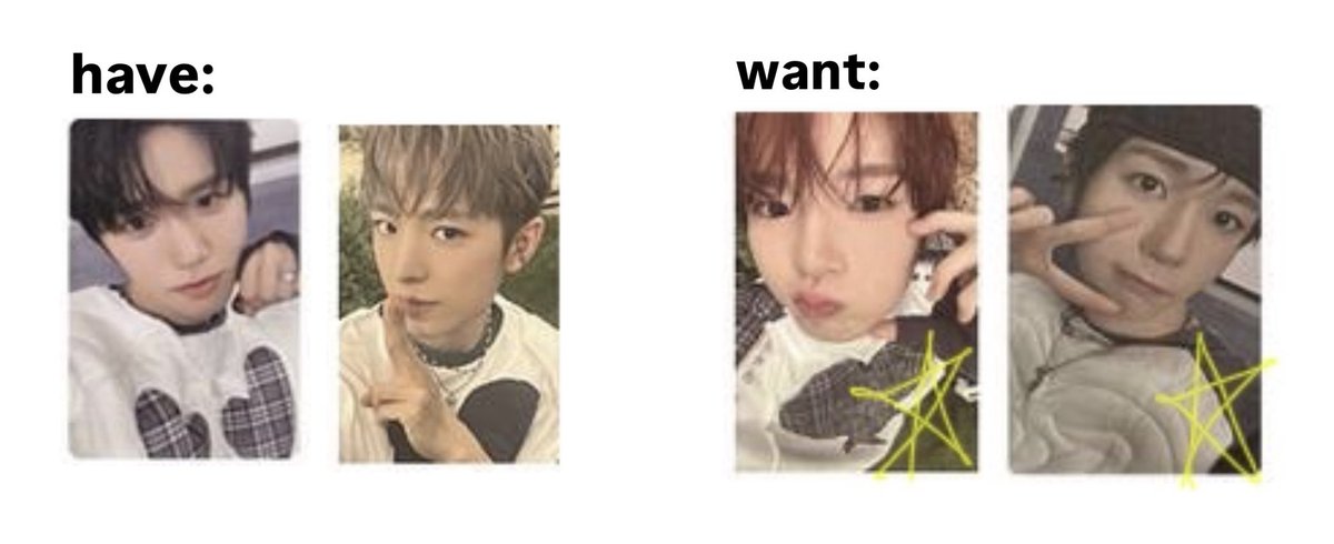 xohappi's tweet photo. wtt lft ph nct wish
⭐️ poppop photobook ver
— have: sion
— want: yushi
⭐️ poppop jewel case (member ver)
— have: sion
— want: riku
⭐️ color jewel case (member ver)
— have: jaehee yushi
— mine: sakuya ryo

loc: pampanga
reply or dm me!

# pc pcs pb jwc https://t.co/Pb3vMlP0RP
