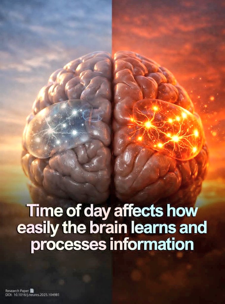 A new study shows the brain does not learn at the same level throughout the day. Instead, its responsiveness changes with daily biological rhythms that link sleep, energy use, and neural signaling. Researchers found that even identical brain cells can react very differently