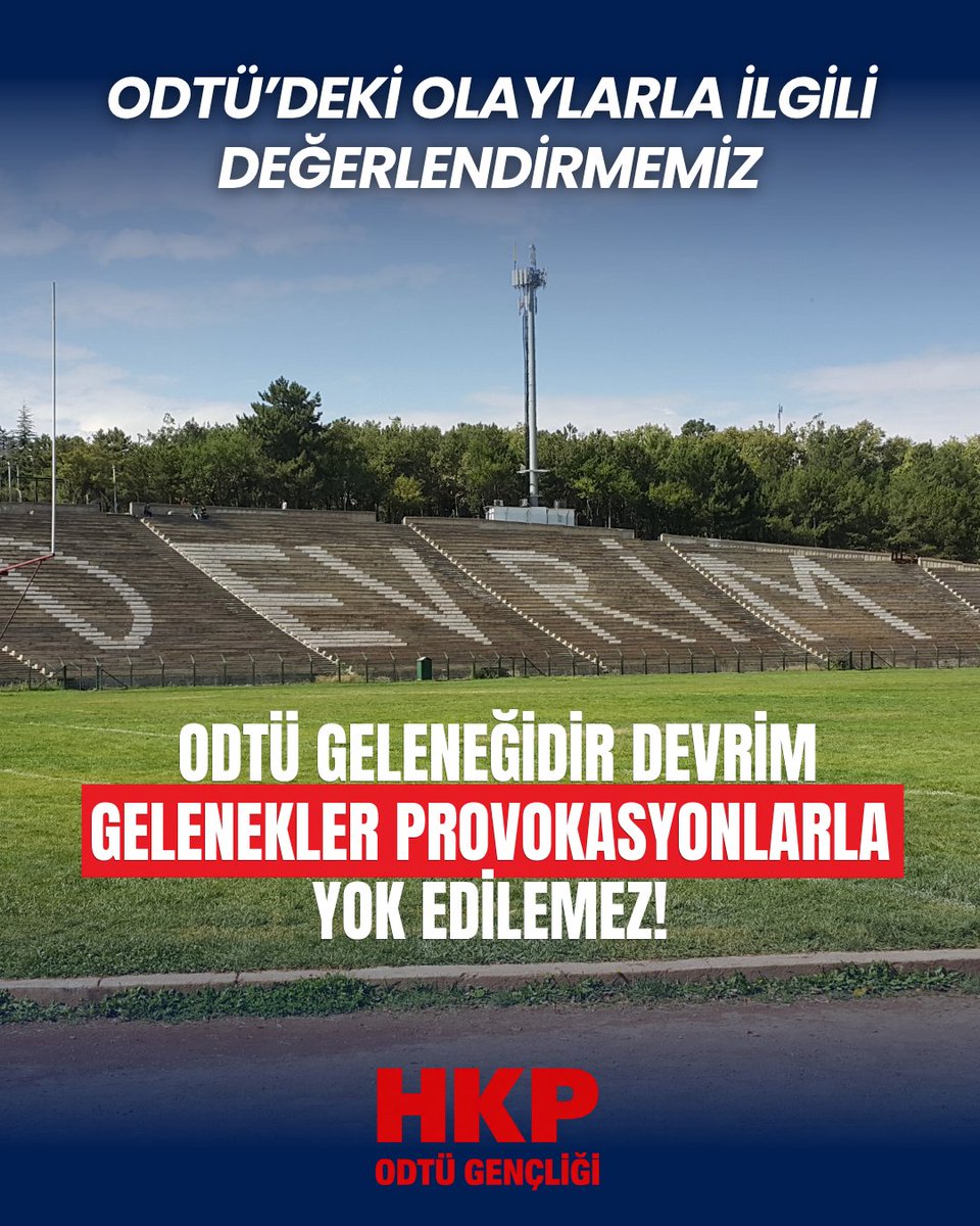 odtuhkp's tweet photo. ODTÜ Geleneğidir DEVRİM
Gelenekler Provokasyonlarla Yok Edilemez

ODTÜ Devrim Yürüyüşü ve mumlarla yazılan DEVRİM Yazısı; ODTÜ’nün Devrimci, Demokrat, Vatansever öğrencilerinin, Parababalarının İktidarlarının baskılarına, yasaklamalarına rağmen, kendi mücadelesiyle kazanıp Gençliğe hediye ettikleri, 68 Kuşağının Mücadeleci ruhunu yansıtan “ODTÜ Bahar Şenliğinin” yani ODTÜ geleneğinin ve kültürünün bir parçasıdır.

İşte bu geleneği yok etmek ve ODTÜ’nün Devrimci Ruhunu ortadan kaldırmak için Türk Bayrağının altına gizlenip ODTÜ Şenliğini provoke etmeye çalışıyorlar.

Oysa Devrim Yürüyüşü Sırasında ve şenlik kapsamındaki konserde, ellerinde Türk Bayraklarıyla yürüyüşe katılanlar ve konseri izleyenler, hiç kimsenin bir karışması olmadan kutlamalarını yapıyorlar.

Ama ODTÜ Şenliği’ni, Devrim Yürüyüşü’nü, ODTÜ’nün Devrimci Ruhunu yok etmek isteyen, gençlerin yurtsever duygularını kullanarak onları kullanan Faşistlerin yönlendirmesiyle Bayrağın altına gizlenip Konseri provoke ediyorlar. 

Kendilerine tepki gösterilince, bayrağımıza saldırıldı yaygaralarıyla ODTÜ’nün Devrimci Ruhunu hedef haline getirmeye çalışıyorlar.

O bayrak Antiemperyalist Kurtuluş Savaşımızın simgesidir. 

O bayrağı simge haline getiren Kuvayimilliyeci Atalarımız ve Önderleri Mustafa Kemal, Emperyalist Yedi Düvele karşı verilen savaşta dökülen kanlarla oluşturdular o bayrağı. 

“Söz konusu vatansa gerisi teferruattı” mücadelelerinin özü. 

Ama Türk Bayrağının altına korkakça gizlenip ODTÜ Geleneğini yok etmek isteyenler, Devrimciliğe, İlericiliğe, Demokratlığa saldıranlar; ABD Emperyalist Hayduduna hayır diyemeyen, Emperyalistlerin kanlı katliam Askeri Örgütü NATO’dan ayrılmayalım diyen, ABD ve AB Emperyalist Alçaklarının ve Yerli İşbirlikçilerinin değirmenine su taşıyan faşistlerdir.

Ama başaramayacaklar.

Çünkü:
ODTÜ’nün geleneğinde Vietnam Kasabı nam, CIA Ajanı, 1969 yılında Türkiye Büyükelçisi Robert William Komer alçağının arabasının yakılması vardır. 

Yani ODTÜ demek; Taylan Özgür’lerin, Sinan Cemgil’lerin, Yusuf Aslan’ların, Yankee Emperyalistlerinin temsilcisi bir insan düşmanının arabasını ters çevirip yakması demektir. 

Yani ODTÜ’nün mayasında, geleneğinde Antiemperyalizm vardır. O geleneğin sloganıdır: “Hoşt Amerika Puşt Amerika”. Bu geleneğin marşıdır: “Al silahı vur beline Emperyalizme karşı”.

Vietnam Kasabı Komer’in arabası yakılır, Parababalarının İktidarı harekete geçer. 

Olaydan üç gün sonra Deniz Gezmiş ve Yusuf Aslan’ın da içinde bulunduğu yedi kişi hakkında tutuklama kararı verilir. 

Ve ODTÜ’nün Devrimci Ruhu ortaya çıkar, 3.000'den fazla öğrenci bir dilekçeyle kendilerinin de eyleme katıldığını bildirir. İşte ODTÜ’nün geleneğinde Devrimci Dayanışma var, fedakarlık var, adanmışlık var.

ODTÜ’nün geleneğinde Kalpakl�� Mustafa Kemal ve “Bağımsızlık Benim Karakterimdir” var.

ODTÜ’nün Devrimci Ruhunu yaratan Cesaret Vatanına sahip Devrimciler o kökten beslendiler. İşte “Mustafa Kemal’in Askerleriyiz” sloganını atarak provokasyon yapanların asıl amaçlarından biri de Mustafa Kemal’in Antiemperyalist özünü, bağımsızlıkçı, özgürlükçü yönünü yok etmektir.

Ama başaramayacaklar.

​HKP Gençliği olarak; Antiemperyalist Kurtuluş Savaşımız’ın simgesi olan ve uğruna milyonlarca dökülen kanın resmedildiği Türk Bayrağının; Faşistlerin yönlendirmesiyle provokasyon yaratılarak peçe, kalkan, paravan yapılıp, ODTÜ’nün Devrimci Ruhunun simgesi olarak kabul edilen ODTÜ Şenliklerine saldırılmasını kabul etmiyoruz. Lanetliyoruz.

​Kanla sulanarak Vatan yapılmış bu topraklarda, Mustafa Kemal öncülüğünde yürütülen Kurtuluş Savaşı’mızın simgesi bayrağın bu şekilde kullanılmasına izin vermeyeceğimizi bir kez daha ilan ediyoruz.

​​Vatan aşkını söylemekten ve gereğini yapmaktan korkar hale gelmektense ölmeyi yeğleyen, 17 yaşında Yörük Ali Çetesi’nde Köyceğiz Kuvayımilliye Askerî Komutanlığına bileğinin hakkına yükselen Usta’mız Hikmet Kıvılcımlı’nın öğrencileri, İkinci Kurtuluş Savaş��ıları HKP Gençliği olarak bu provokasyonu lanetliyoruz.

​Tüm ODTÜ’lü sıra arkadaşlarımızadır bu son sözümüz:
Bu provokasyonları boşa çıkartmanın yolu; “Katil Amerika Ortadoğu’dan Defol! diyemeyen her siyasi, her aydın, her akademisyen, her televizyoncu, her gazeteci ya gafildir, ya korkaktır, ya satılmış haindir” diyerek bu insan soyunun baş düşmanlarına karşı mücadele etmekten geçmekte.

Bu modern gerici faşist saldırılara karşı durabilmenin ve bu güruhu püskürtebilmenin yolu, ODTÜ’nün Devrimci Ruhunu oluşturan Deniz’lerin, Mahir’lerin, Yusuf’ların, Sinan’ların, Taylan’ların Antiemperyalist, Antifeodal, Antişovenist ilkelerinden, o Devrimci Öz’den sapmadan İkinci Kuvayimilliyecilerle, HKP Gençliğiyle birlikte omuz omuza savaşmaktan geçmekte.