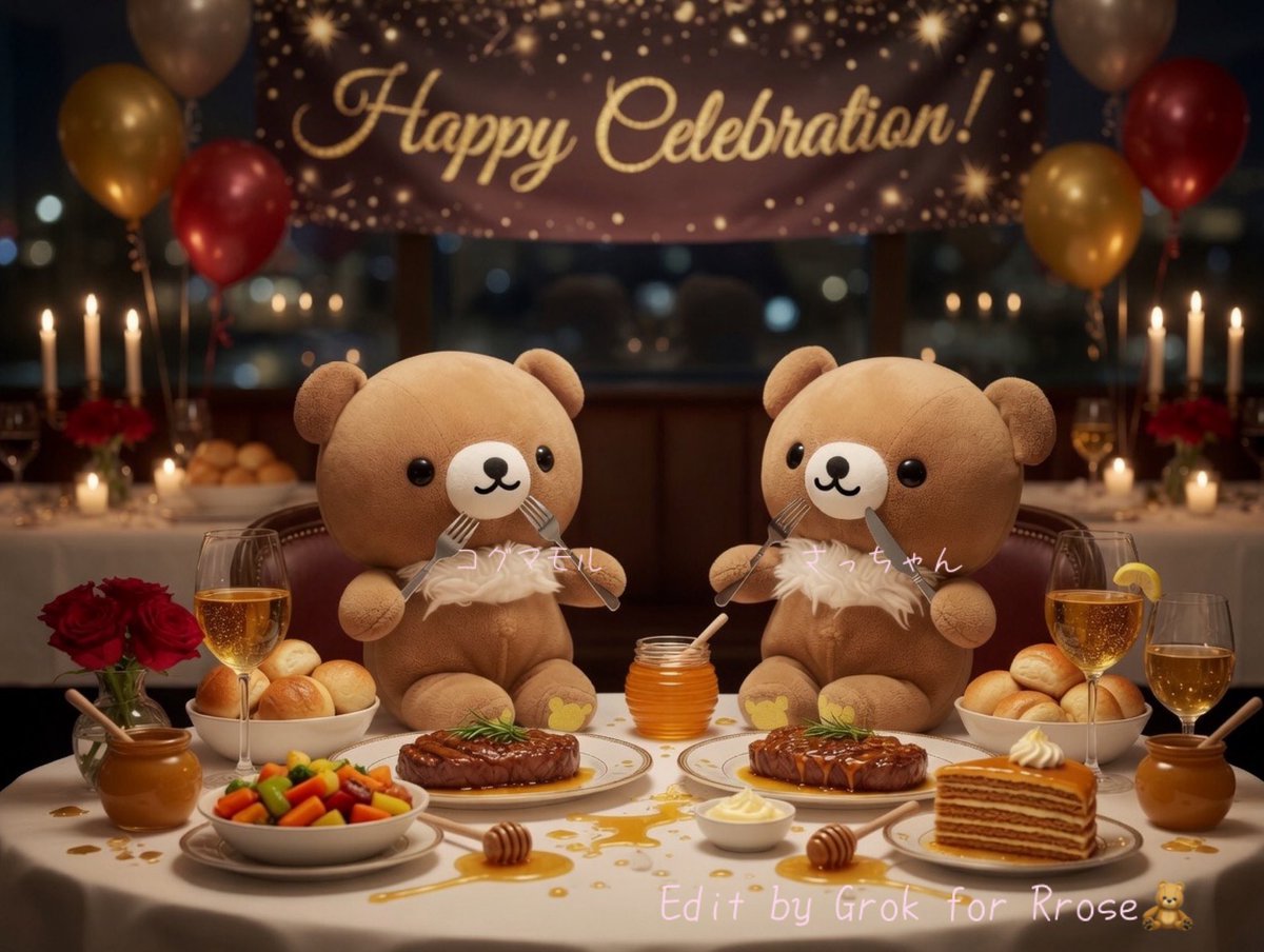 こぐまちゃん💕 コグの日おめでとう🎉 一緒にはちみつディナーを く