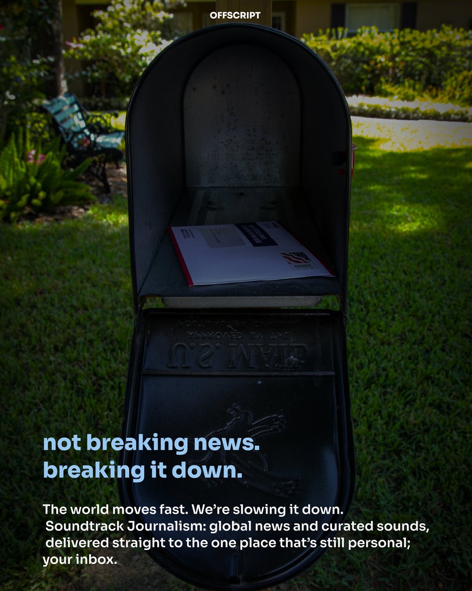 theoffscriptfm's tweet photo. 8 Billion perspectives. It’s time you found the one that mirrors yours.

OFFSCRIPT is moving away from the feed to the inbox. It's news you can feel, at a tempo you can handle.

Secure your spot on the waitlist. The first drop is coming. Link in bio 🔗 https://t.co/PMn5QotUg4