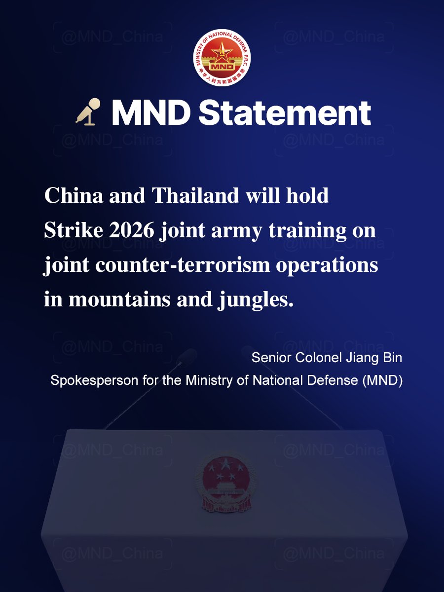 Ministry of National Defense of China (@MND_China) / Posts / X