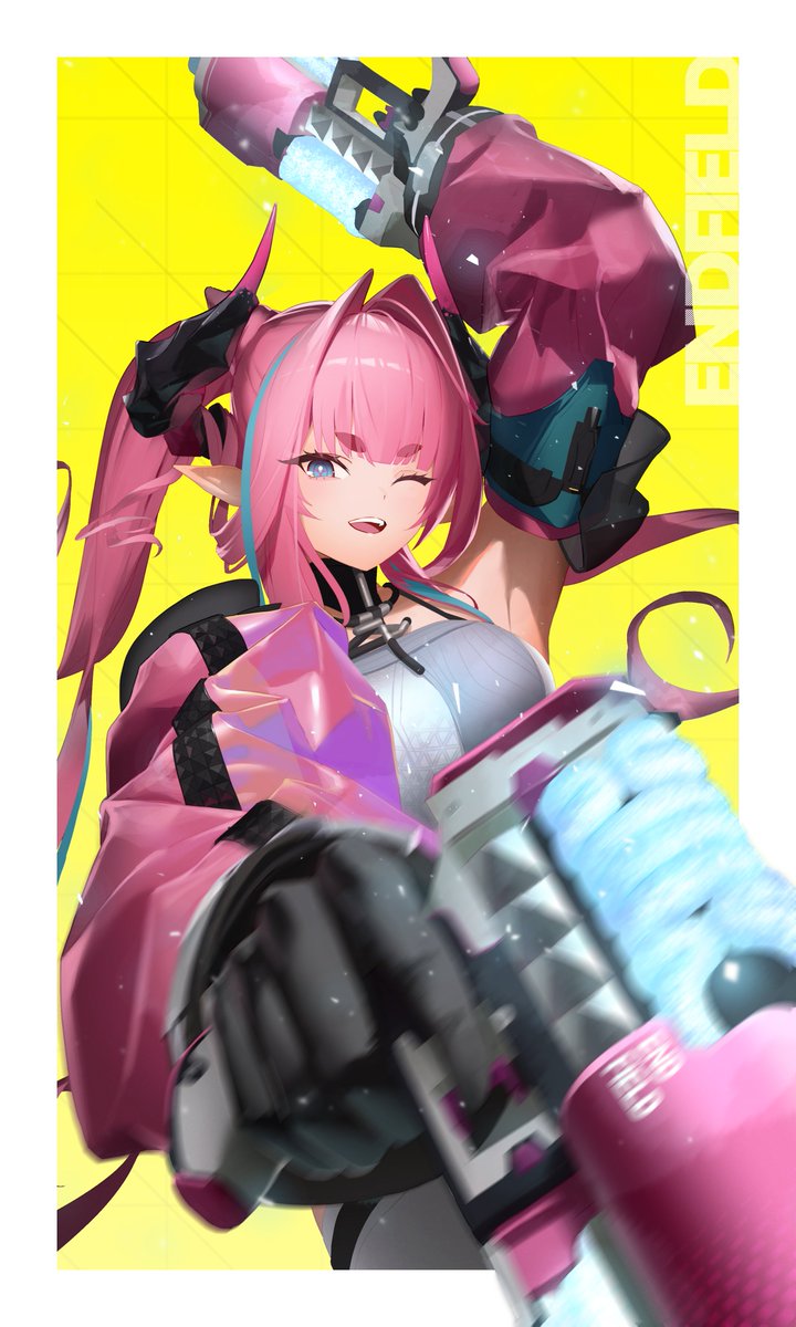 nuage_2163's tweet photo. 表情差分も用意したけどやっぱりイヴォンヌらしいのは右かな？
#エンドフィールド https://t.co/2f6DwavRLK