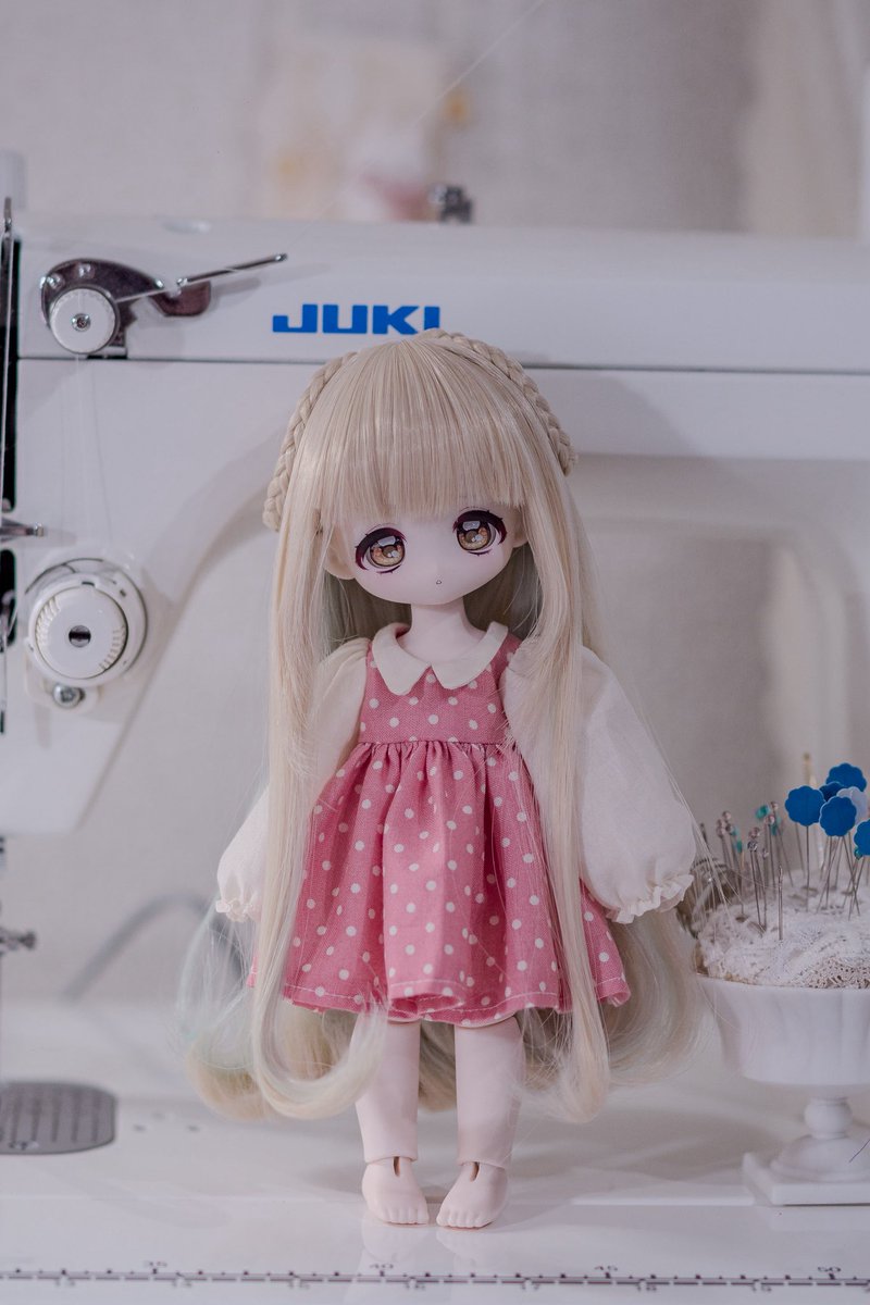 mimieldoll's tweet photo. お洋服の型紙できてきた🪡 *ˊᵕˋ*

ウィッグは7インチ着用 𖤐ˊ˗
（後頭部パーツは自作のものを使用してます）

#ボニーバニー6 https://t.co/REAH0SeivA