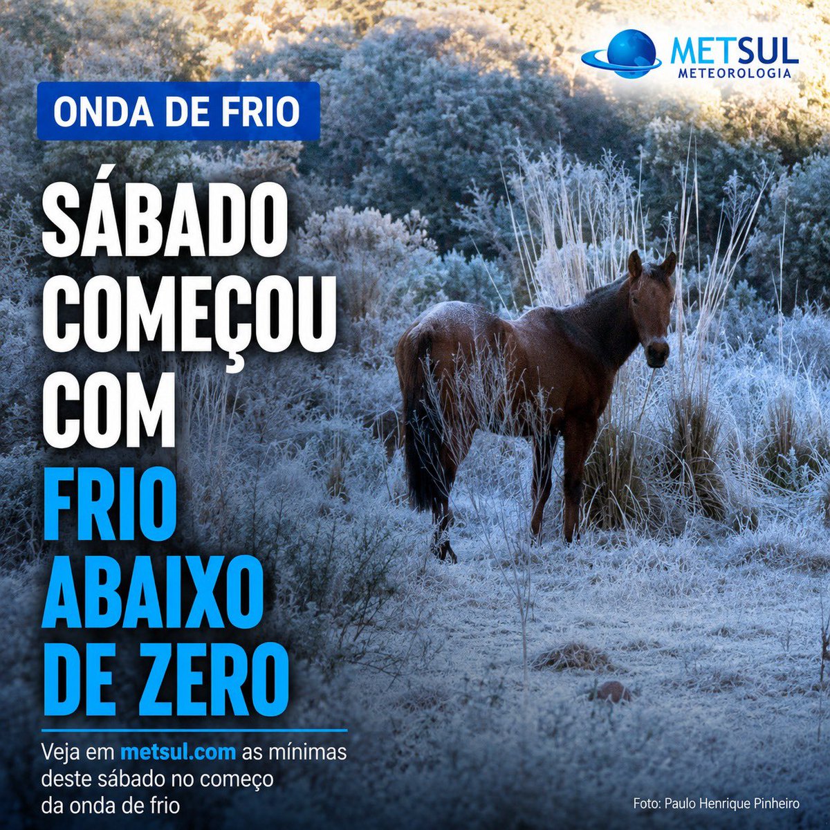 metsul's tweet photo. 🥶 TEMPO | Onda de frio começa com temperatura abaixo de zero. Veja as mínimas deste sábado. ▶️ https://t.co/qCqOB0oJ7P https://t.co/FfRBVUWzzG