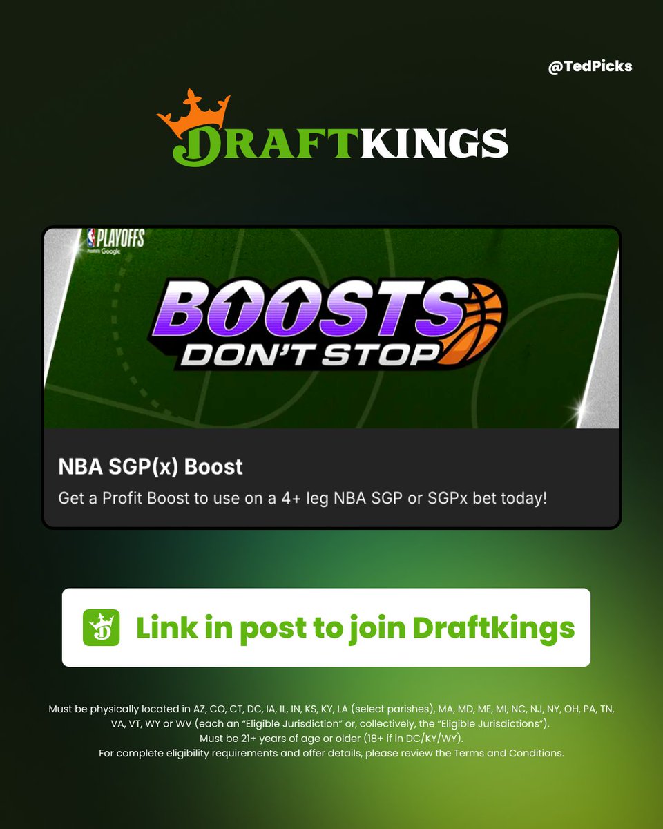 TedPicks's tweet photo. 🏀 NBA Elite Matchups
📅 Saturday May 9th
📊 @yourlinemate 

Use this sheet as a guide when building your parlays or play these as straights! 💰

Drop a ❤️ if you're tailing!

Get a SGP Profit Boost 👉 https://t.co/8T5tNWBhj6

#GamblingX #GamblingTwitter #NBA https://t.co/8hbCxY4yPH