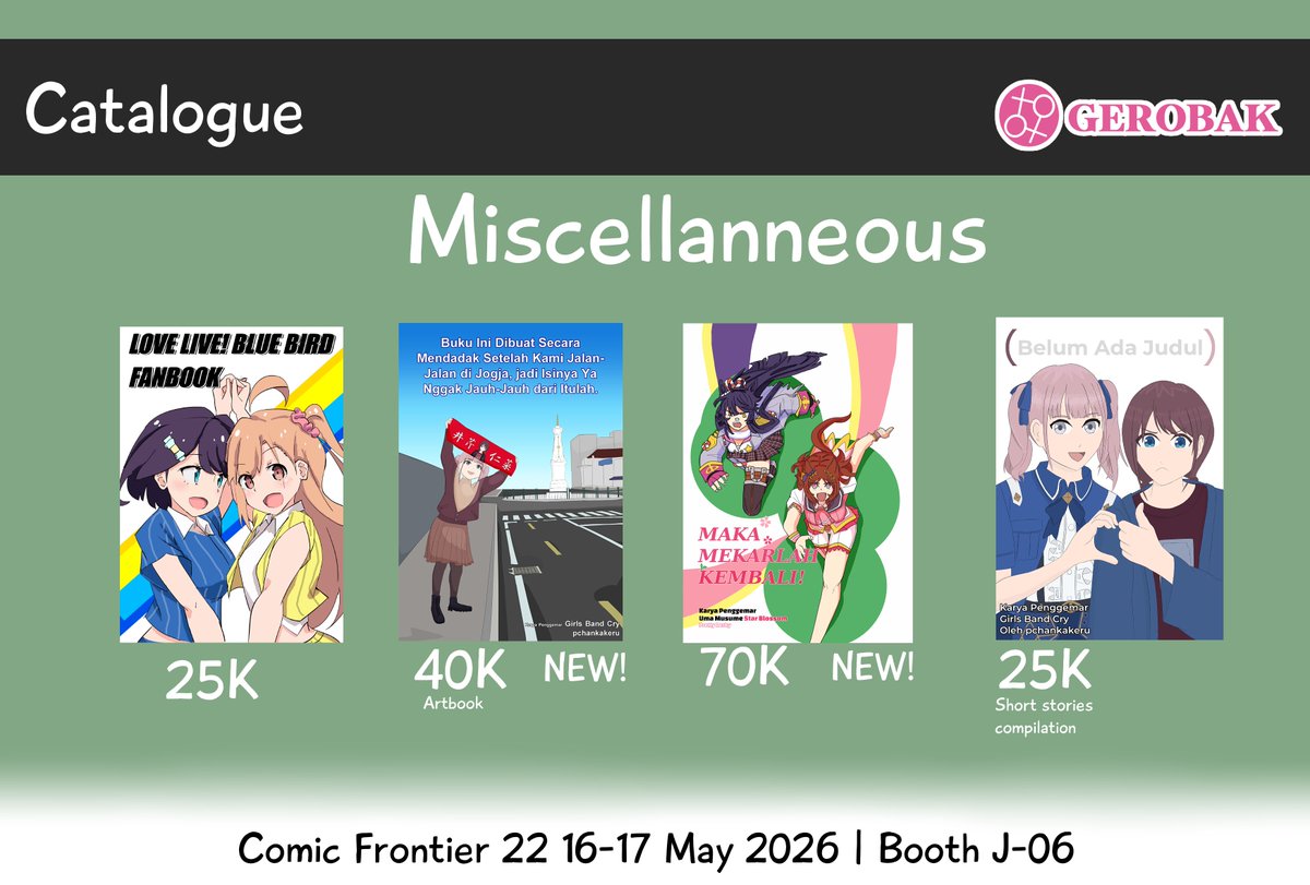 Gerobak_GL's tweet photo. Doujin-doujin fandom kami di #CF22~ https://t.co/979XvWk51n
