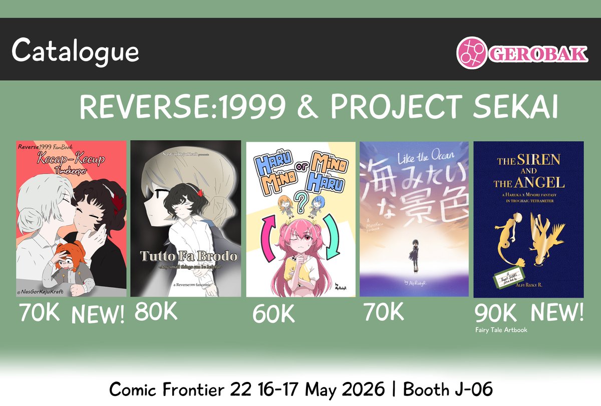 Gerobak_GL's tweet photo. Doujin-doujin fandom kami di #CF22~ https://t.co/979XvWk51n