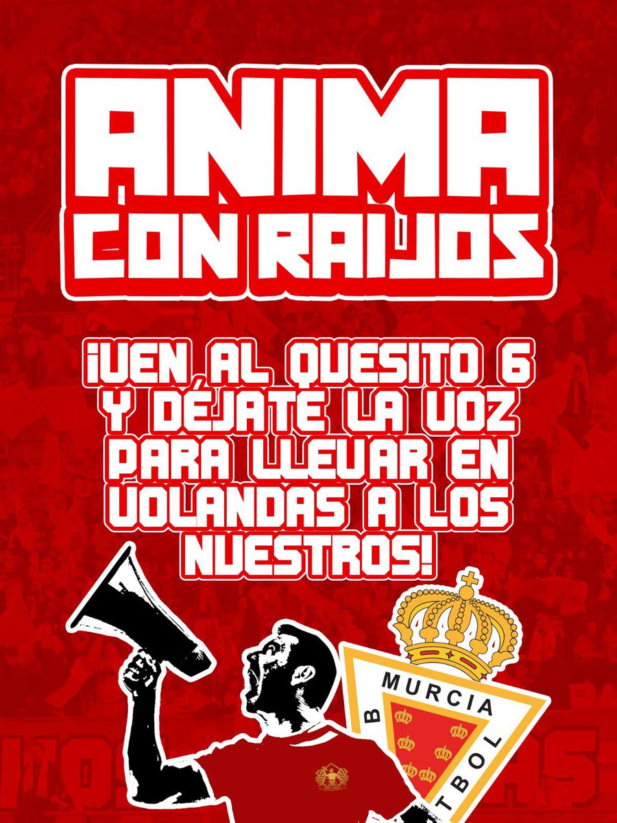 RaijosGranas's tweet photo. 𝗖𝗢𝗡𝗧𝗜𝗚𝗢 𝗛𝗔𝗦𝗧𝗔 𝗘𝗟 𝗙𝗜𝗡𝗔𝗟.

La grada juega, la grada aprieta 📣💪🏻 https://t.co/RzIi6XQaGP