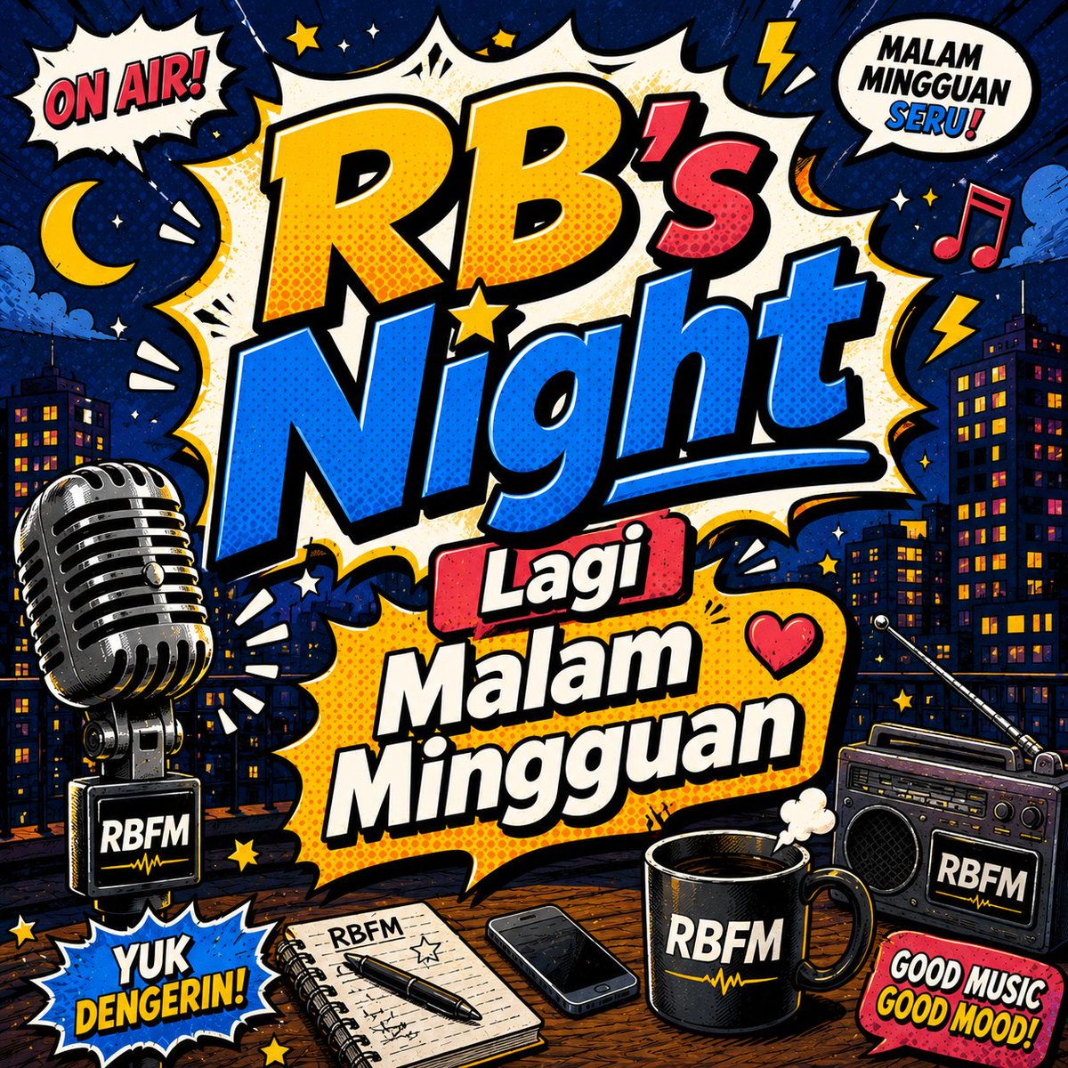 Malam minggu lagi nih...RB's Night siap nemanin kalian yang dirumah aja atau mank lagi sendiri aja (hiks) dengan lagu pilihan era 2011-2020 dan tema seru buat diobrolin sampe jam 11 malam nanti bareng Nanda Adrian, staytune...