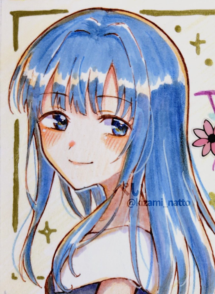 お礼絵…最近は仕上げにオレンジの色鉛筆を使うのがマイブームです