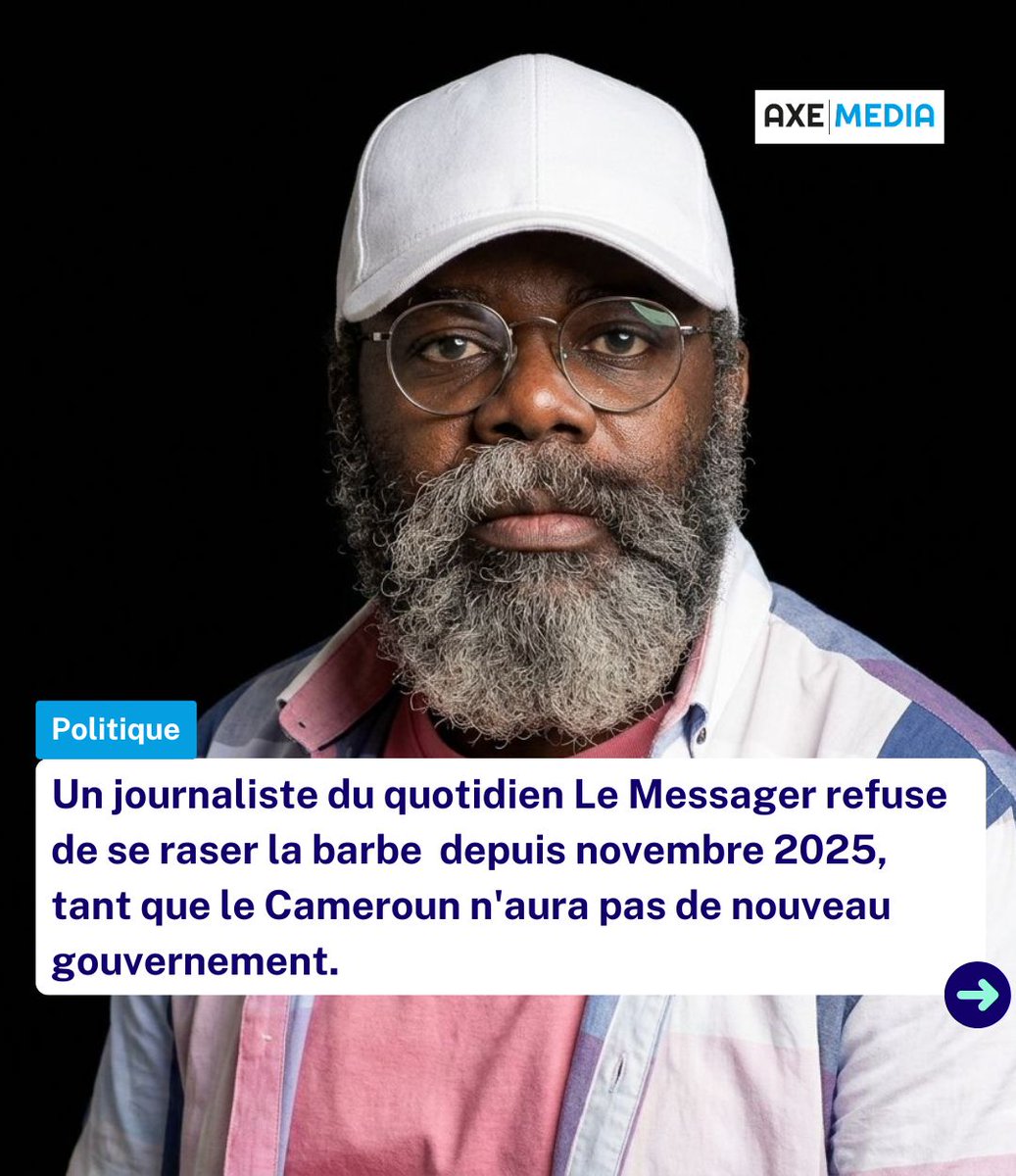 ✊ Souley Onohiolo, journaliste au quotidien Le Messager, refuse de se raser depuis le 6 novembre 2025. Son défi : ne plus toucher à sa barbe tant que le Cameroun n'a pas de nouveau gouvernement, l'actuel étant en poste depuis 2019.

🗣️ Ce qui était une révolte personnelle