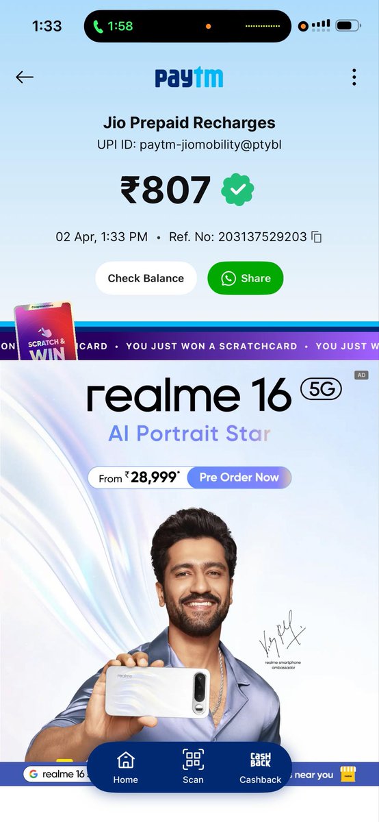 Sahil110051's tweet photo. This man Amar singh took 807 rupees on 2nd april 2026 for jio wifi installation but my area was not eligible for the wifi and also registered with his contact details 
Now not refunding and not picking calls, 
Calling him from last 2 week
@JioCare @reliancejio https://t.co/3t6NGucQXt