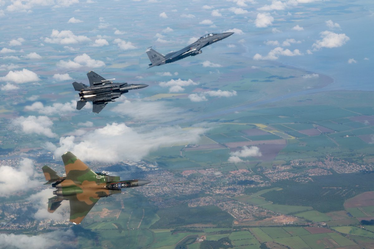 skytrailerdotnl's tweet photo. 'Karma 52' in action.494th FS F-15E special paint scheme honoring F-111F Aardvark (tail number 70-2389) shot down during Operation El Dorado Canyon on April 15, 1986. #F15E #48FW #RAFLakenheath https://t.co/kXFuuA3zfM https://t.co/eZs4U6CY47