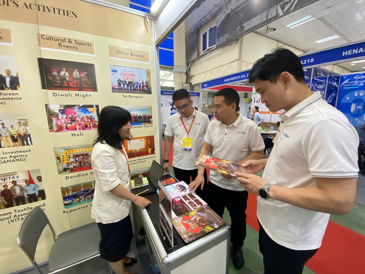 InchamH's tweet photo. INCHAM Hanoi's Successful Participation at Medi-pharm Expo 2026

Incham Hanoi is pleased to share highlights from our participation at the 34th Vietnam International Medical and Pharmaceutical Exhibition – VIETNAM MEDI-PHARM 2026, held from May 6–9, 2026, at the Cultural Friendship Palace. The exhibition brought together over 300 industry participants from more than 15 countries and territories, including India, creating a dynamic platform for collaboration and business engagement across the healthcare sector.

Our booth proudly showcased promotional materials from member companies in the pharmaceutical, healthcare, and medical devices industries, helping enhance the visibility of Indian businesses in the Vietnam market and facilitating valuable networking opportunities. The event served as an excellent platform to strengthen India–Vietnam business connections and explore new avenues for partnership in this fast-growing industry.

We sincerely thank all our members who contributed their marketing materials and support in making our participation a success. We look forward to creating more such opportunities for our members at future industry events.

#Healthcare #Pharmaceuticals #MedicalDevices #IndiaVietnam #BusinessNetworking