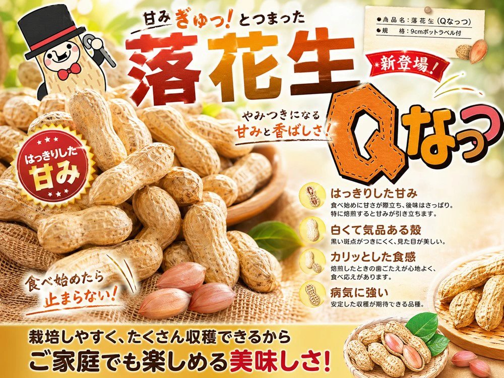 nikkoseed's tweet photo. 新登場！ 「Qなっつ」落花生の苗🥜
甘みが強く、あと引くおいしさで話題の品種！✨
栽培しやすく、病気に強いので家庭菜園におすすめです！

おつまみにぴったりな採れたて落花生を、ぜひご自宅で！
https://t.co/v9NWMEF4lM

#家庭菜園 #ベランダ菜園 #ガーデニング ＃ラッカセイ #野菜づくり https://t.co/jTTLjMuJx5