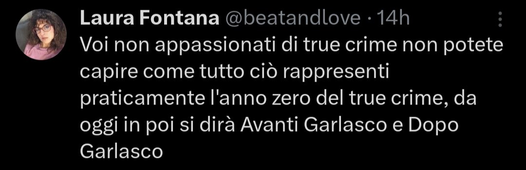 matiofubol's tweet photo. Immagino che per "voi non appassionati di true crime" intenda qualcosa come voi persone normali con passioni normali che non coinvolgano morbosità su gente ammazzata male https://t.co/5ztfV22kzi