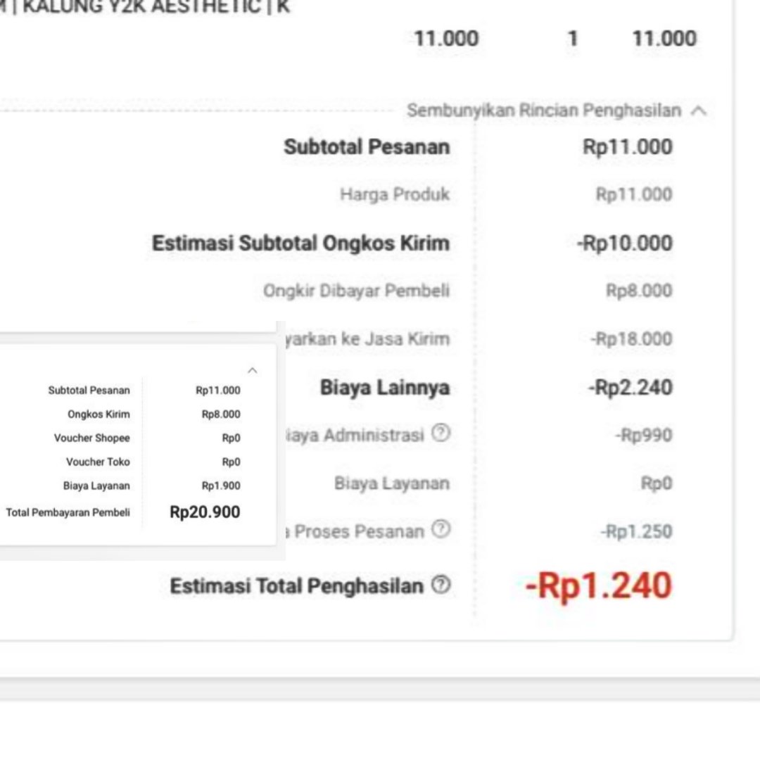 secplacee's tweet photo. gilak ya.. @ShopeeID jahat bgt sama seller. jualan bukannya dapet untung, malah mines 😭 KO BISA KAYA GINI SIH.. RUGI BANGET JUJUR 😭😭😭😭😭 https://t.co/P7dnEBMDo7