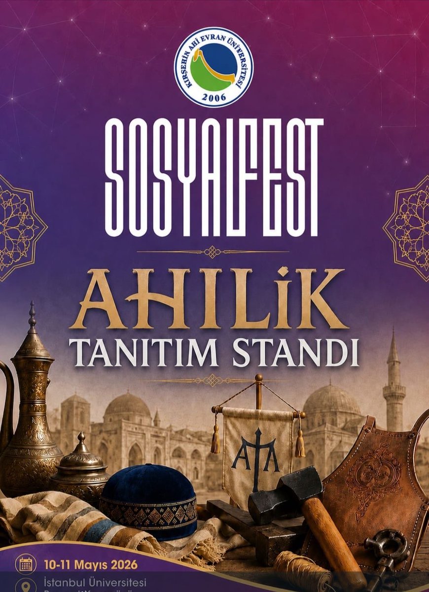 krbkuni's tweet photo. Sosyafest Ahilik Tanıtım Standı, Ahilik kültürünü gençlerle buluşturacak. Etkinlik, 10-11 Mayıs’ta İstanbul Üniversitesi’nde gerçekleştirilecek. https://t.co/j1kS6RXSOz