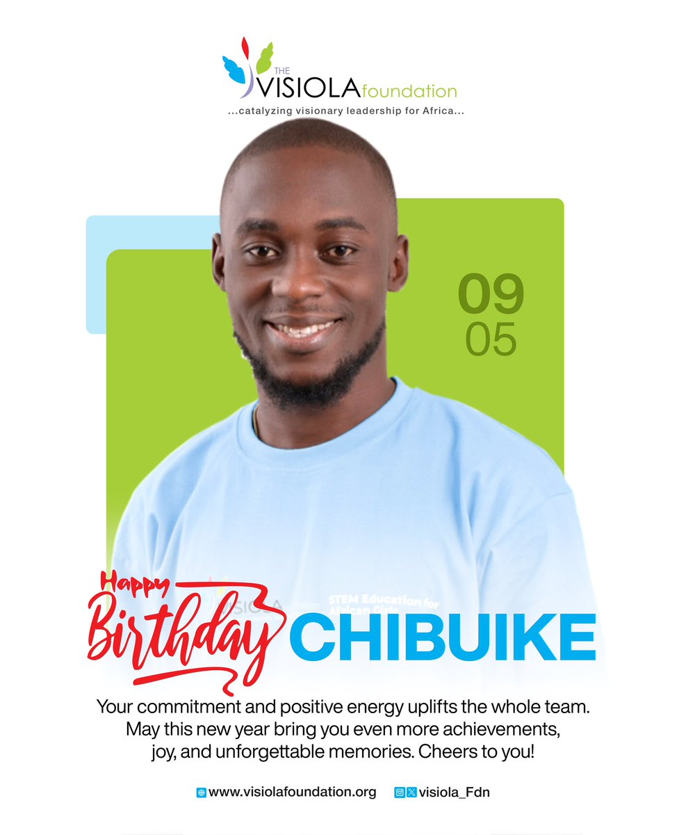 Visiola_Fdn's tweet photo. Happy Birthday, Chibuike 🥳

Wishing you joy, growth, and success always! Have an amazing day! https://t.co/UW7sjWfOES