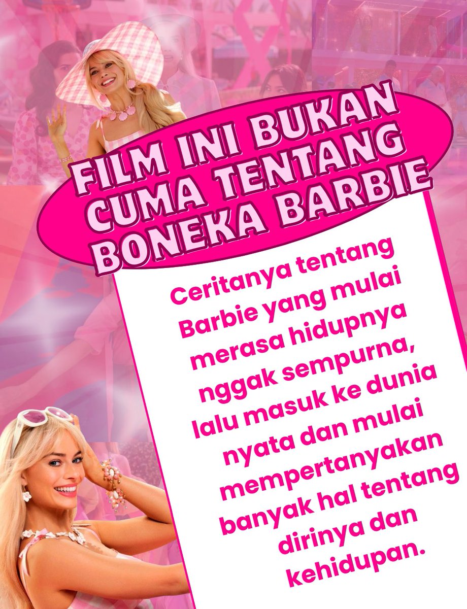 atmaradio_'s tweet photo. [A-BITS]

A-Listeners pasti tau film Barbie kan?? 💅👛🌸🎀

Ternyata film ini gak cuma soal Barbie yang ✨perfect✨,lho! tapi juga tentang Barbie yang mulai sadar kalau hidup nggak selalu sempurna😲💥

Ada yang relate kayak Barbie nggak nih? 👀

#AtmaRadio #Barbie #KomunikasiUAJ https://t.co/JjkbUcHI6Y