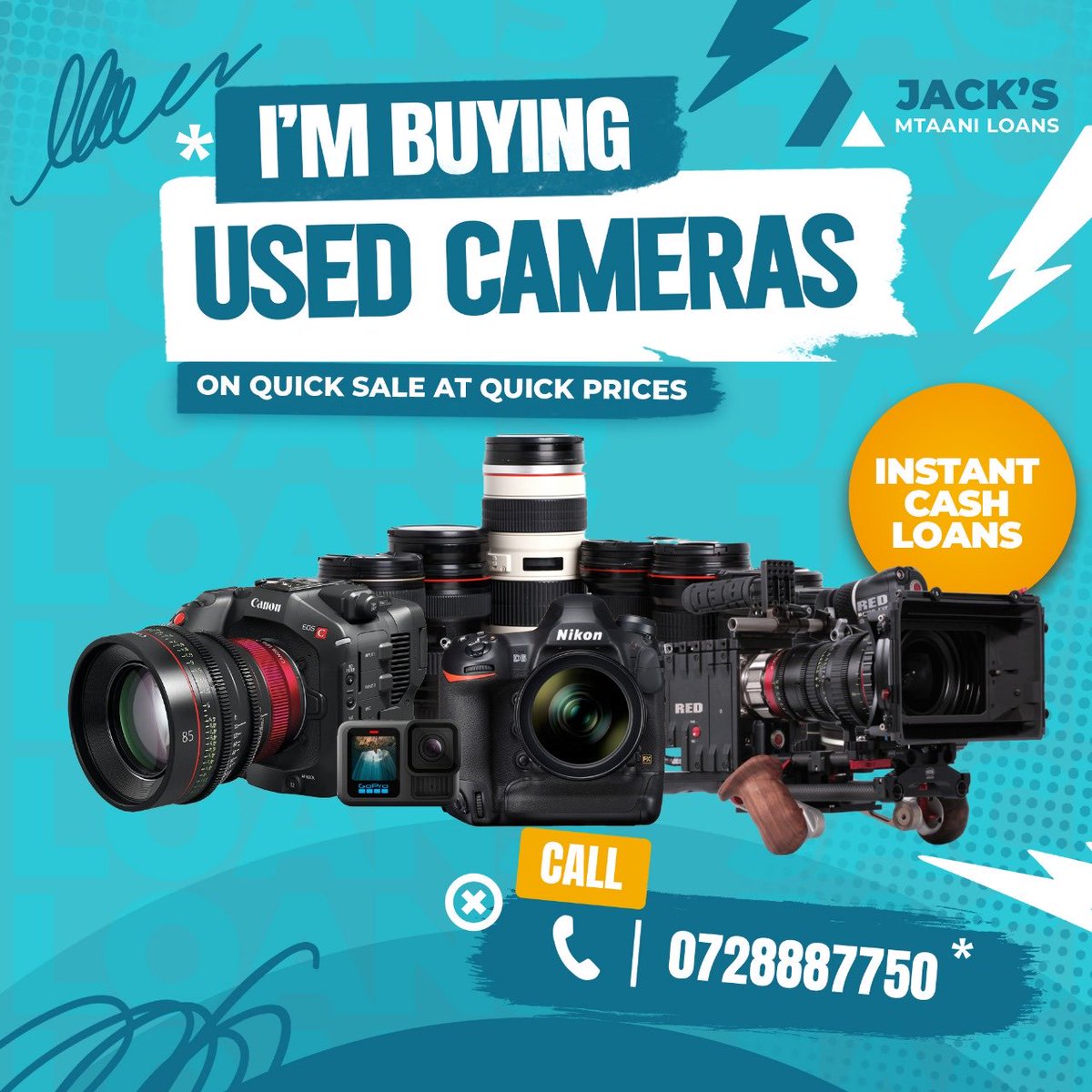 The weekend is here! Anyway don't forget we do buy Pre-owned DSLR CAMERAS on QUICK sale.We also LOAN out QUICK INSTANT CASH loans on CAMERAS as collateral.We deal with known Camera Brands. Send photos &amp; purchase Receipts of Camera on our WhatsApp 07-28-887-750 tukushughulikie😊