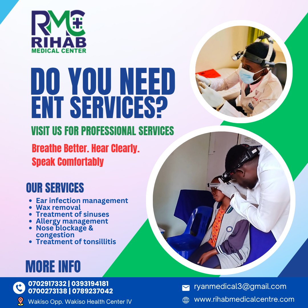 RihabMedical's tweet photo. Do you have persistent ear, nose, or throat concerns? 👂👃👄
RMC is proud to introduce our fully equipped ENT Clinic, now open to serve you better!
Get accurate diagnosis and expert treatment all in one place. Walk in today—we’re here for you.

#ENTCare #RihabMedicalCentre #tüik https://t.co/na0UgYEK0j