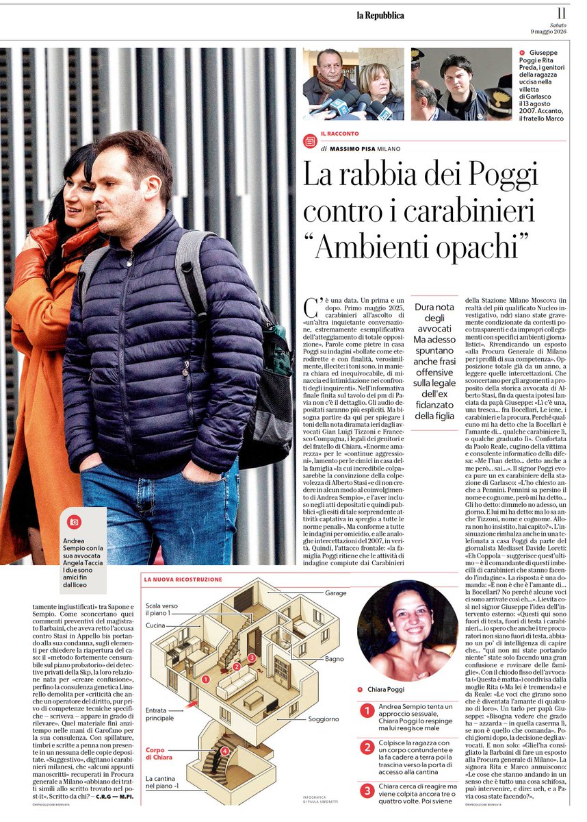 La Repubblica di oggi 9 maggio.
Articoli di Carmine Guardino e Massimo Pisa
#Garlasco