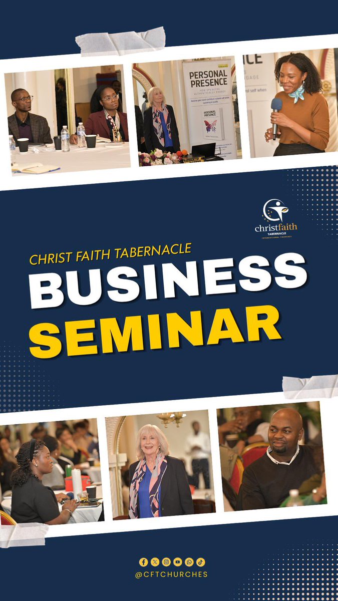 cftchurches's tweet photo. Incredible feedback from our last Business &amp; Communication Seminar!

Our next Business Seminar is on Saturday 23rd May - check the link in our bio to register.

#cftchurches #ApostleATBWilliams #christfaithtabernacle https://t.co/wTv4fWF0i7