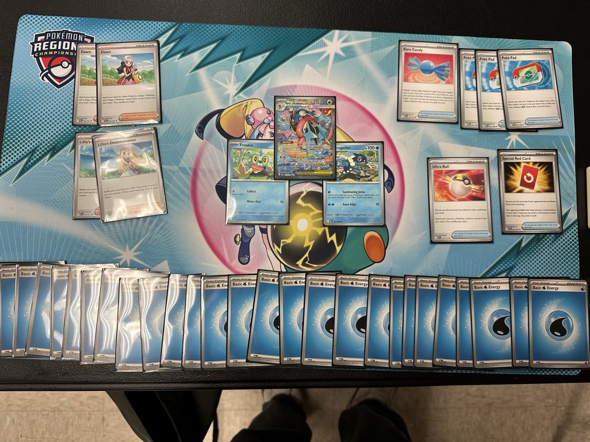 delfinosoup's tweet photo. 2-1 at the pre-release with Mega Greninja ex. Deck is broken, could use another Special Red Card tho. https://t.co/EEHw3XXgie