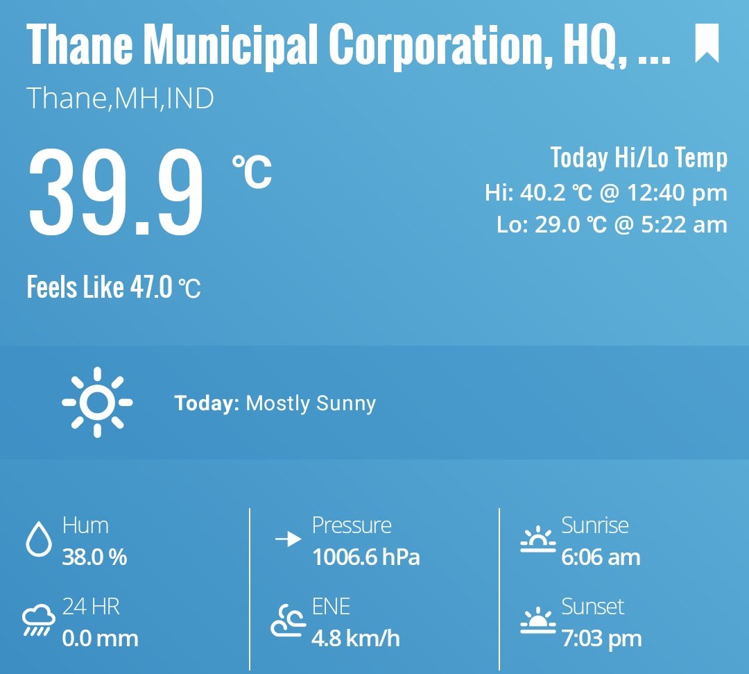 meet_abhijit's tweet photo. As expected, #heatwave conditions have gripped the #coasterior belt, with #Mumbai's eastern suburbs of #Vikhroli to #Mulund, #Thane , and #NaviMumbai recording their first 40°C+ temperatures of May. 🌡️🔥

At the same time, a sharp #microclimate contrast was observed between #Borivali and #Mulund at 1pm today.

👉 When the #sea #breeze remains confined to the immediate coast under #anticyclonic #northerly winds, coastal areas stay relatively moderated, while inland eastern suburbs heat up rapidly. 🌊➡️🔥

#KonkanWeather #Maharashtra #MMR