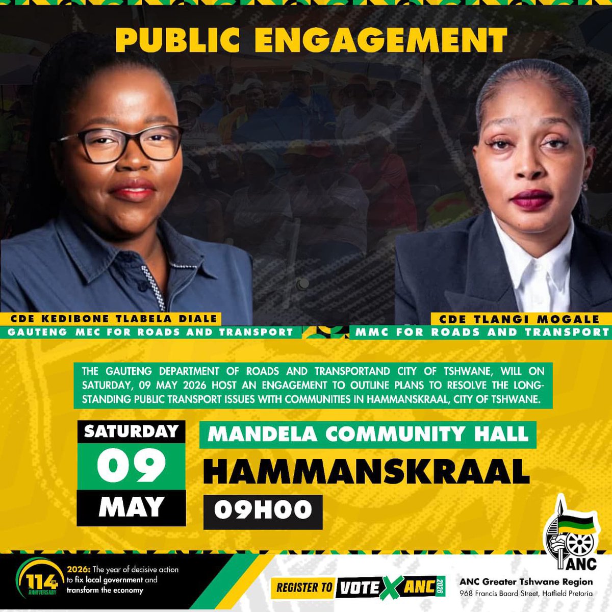 Tlangi Mogale: CoT MMC Roads&Transport🖤💚💛 🇿🇦 tweet media