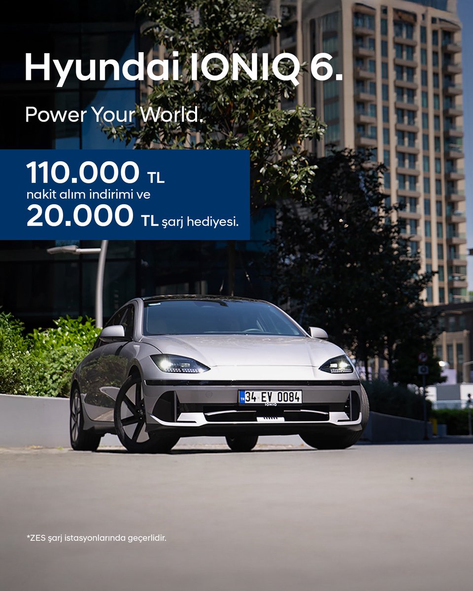 HyundaiMar's tweet photo. Hyundai IONIQ 6, mayıs ayına özel; 110.000 TL nakit alım indirimi ve 20.000 TL şarj hediyesiyle, Hyundai Mar’da sizi bekliyor.
Detaylı bilgi için👇
📞 0 (216) 311 20 18
💻 https://t.co/IuAwPmesWQ
#MarGrup #Hyundai #HyundaiMar #HyundaiIONIQ6 #IONIQ6 https://t.co/pWX5ZaZ4gq