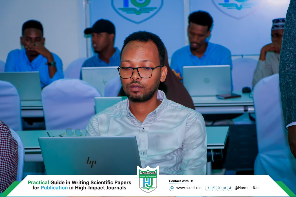 huresearchc's tweet photo. @huresearchc successfully conducted a research workshop on "Practical Guide in Writing Scientific Papers for Publication in High-impact Journal". Facilitated by Mr. Ahmed Abdiaziz Alasow, a PhD Candidate at @uputramalaysia, and Academic Staff at @HormuudUni.
#HURC #Research https://t.co/AgnzWVe2W4