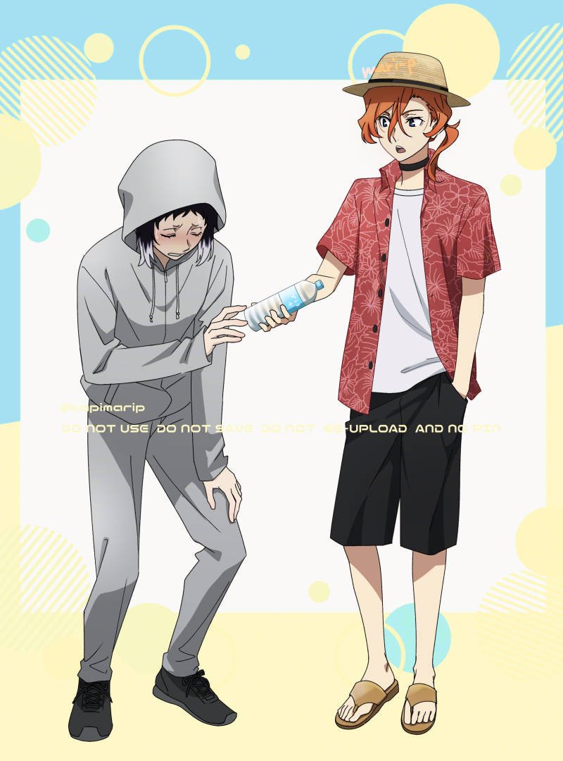 〇🎩コラボ系でその辺のにいちゃんとかおとんみたいな服になるのわりと好き
でもお高いんでしょう
〇やつがれもともと太陽に合わないけどぶらちゃん効果で日光に弱くなったとかはないのか
あまり直射日光あてないほうがいい気がする

#BSD
