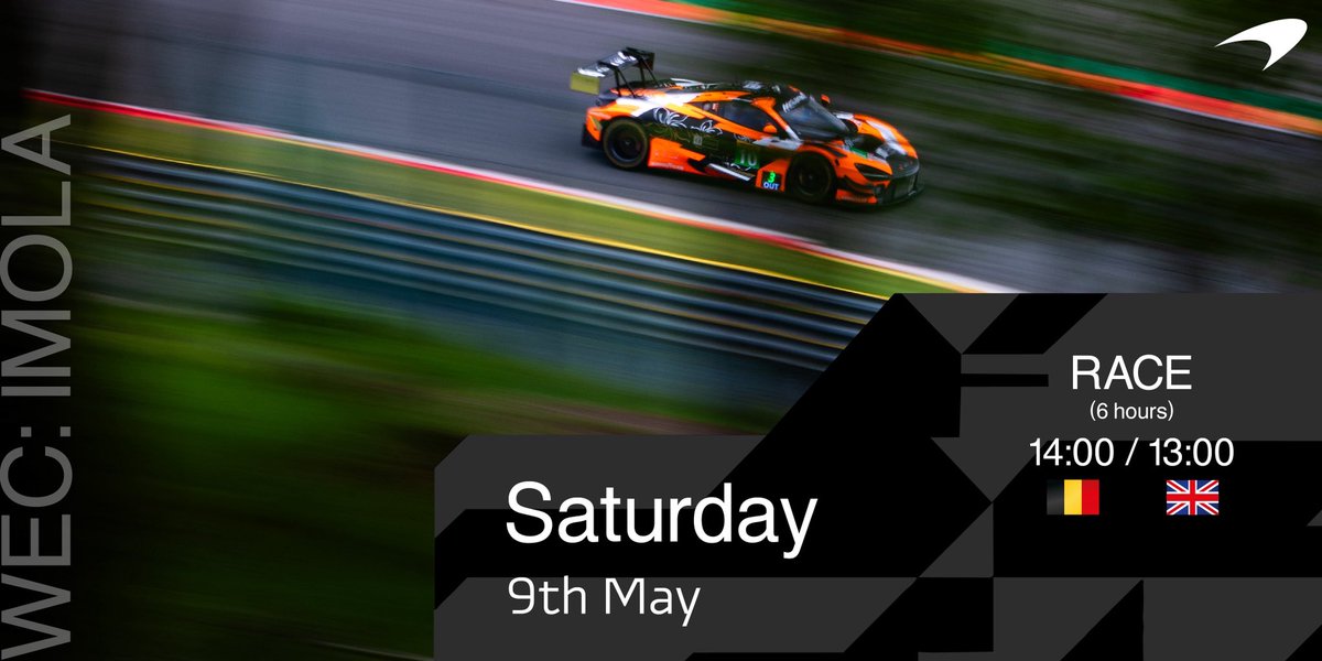 McLarenAuto's tweet photo. It’s race day!

The sun is out and we are ready for the Six Hours of Spa!

Watch it all live here: https://t.co/s3THbY9Vby

#McLaren #WEC #6HSpa https://t.co/YLDtkDyuMQ