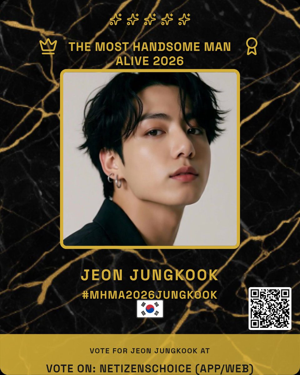 Seri2_44's tweet photo. @Tiger_Lily_0901 @thenreport I vote #JUNGKOOK for Most Handsome Man Alive #MHMA2026 #MHMA2026JUNGKOOK  #NETIZENSCHOICE @thenreport https://t.co/j6BOyU5DYQ