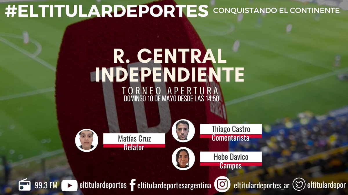 Hoy hay Liga Profesional

#RosarioCentral vs. #Independiente
📻  99.3 FM
🖥️ lapoderosadigital.com.ar
📱Youtube.com/eltitulardepor…